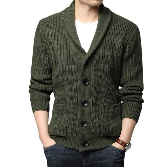 Relenzo - Men's knitted long-sleeved cardigan