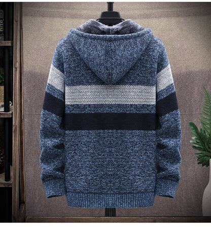 Relenzo - Men's Autumn and Winter Striped Hoodie