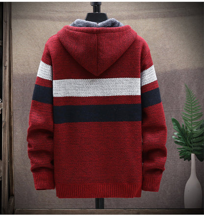 Relenzo - Men's Autumn and Winter Striped Hoodie