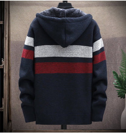 Relenzo - Men's Autumn and Winter Striped Hoodie