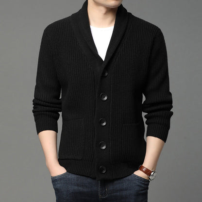 Relenzo - Men's knitted long-sleeved cardigan