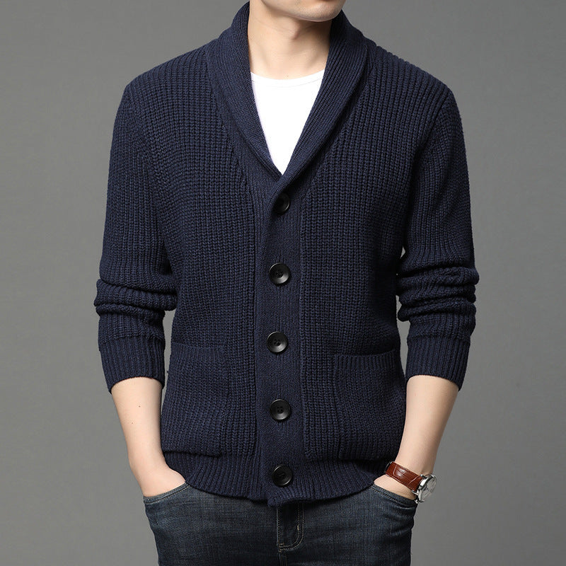 Relenzo - Men's knitted long-sleeved cardigan