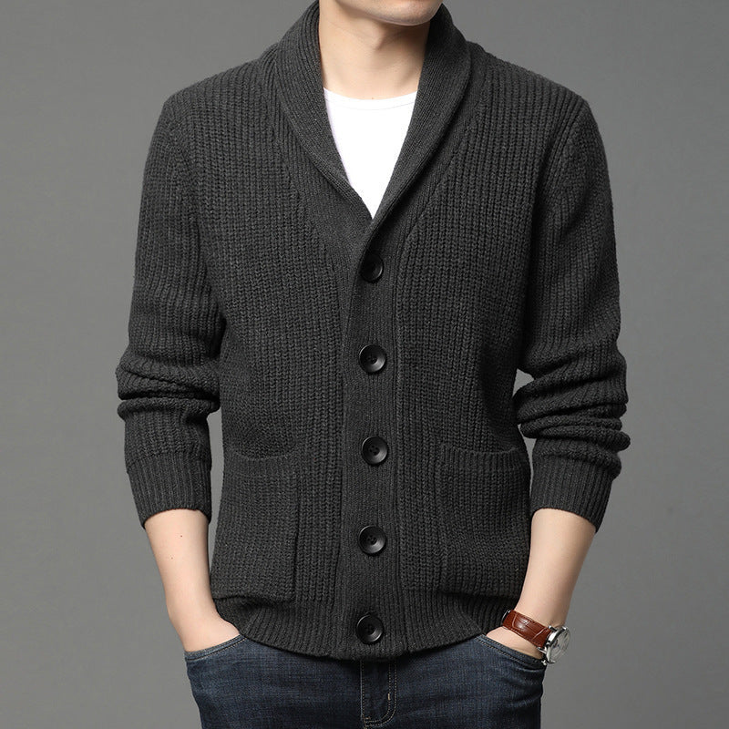 Relenzo - Men's knitted long-sleeved cardigan