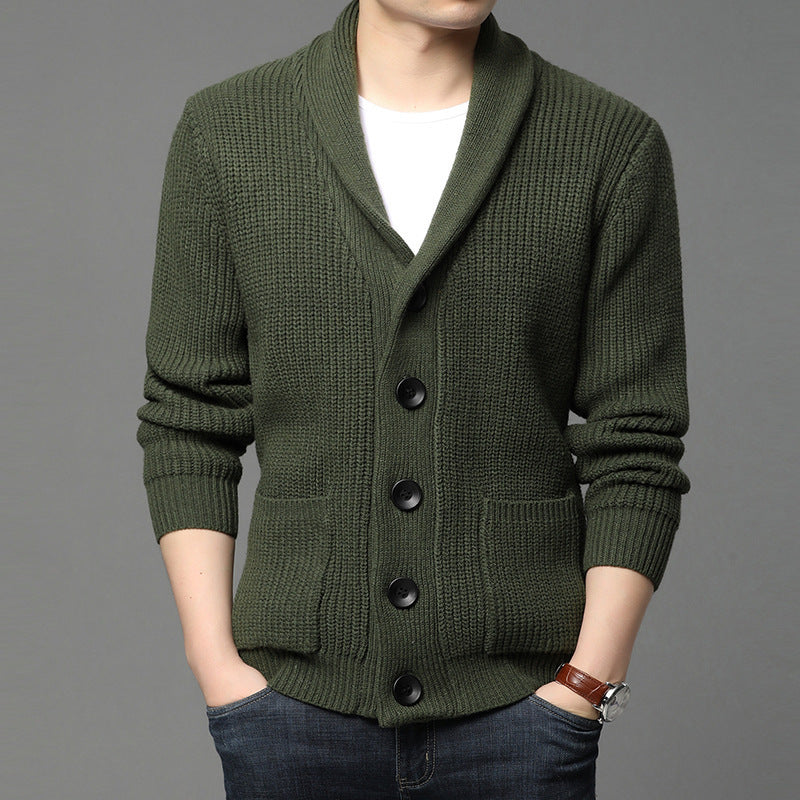 Relenzo - Men's knitted long-sleeved cardigan