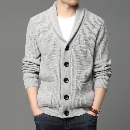 Relenzo - Men's knitted long-sleeved cardigan