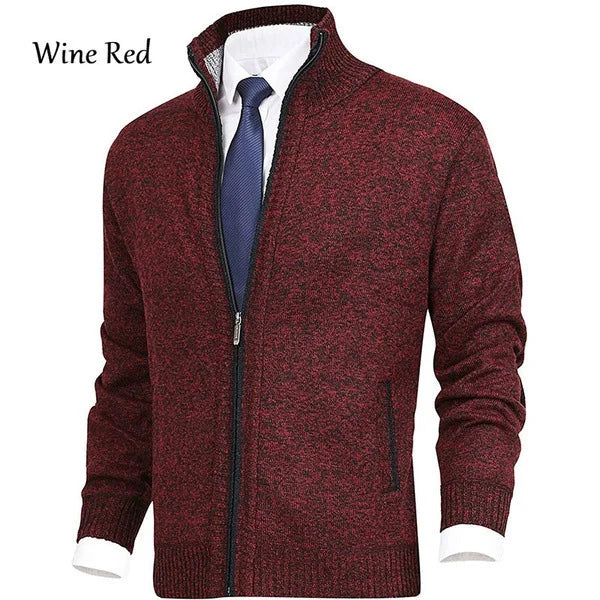 Relenzo - Men's Cardigan Sweater Fleece Sweater