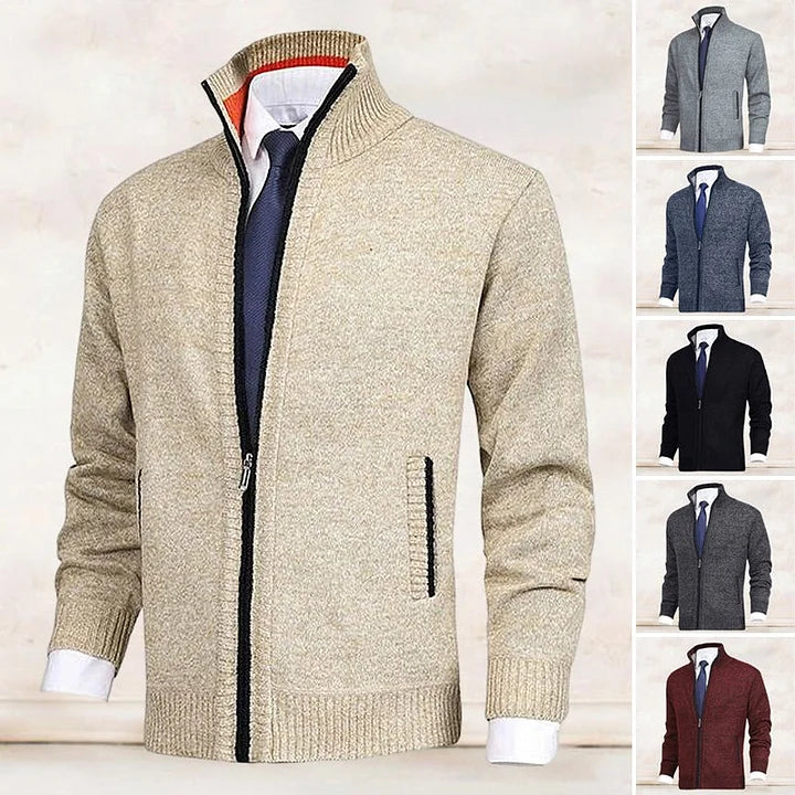 Relenzo - Men's Cardigan Sweater Fleece Sweater