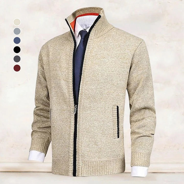 Relenzo - Men's Cardigan Sweater Fleece Sweater